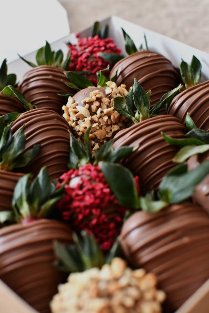 nos fraises enrobés de chocolat